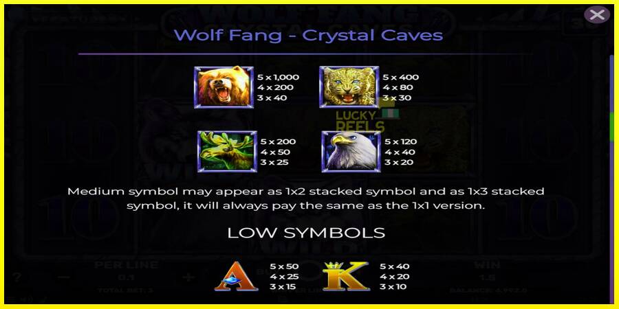 Wolf Fang - Crystal Caves מכונת משחק לכסף, תְמוּנָה 6