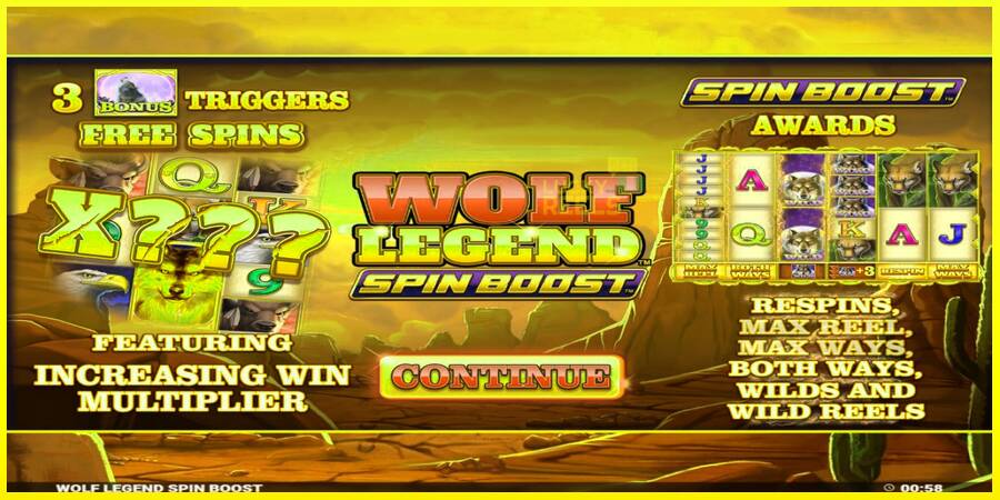 Wolf Legend Spin Boost מכונת משחק לכסף, תְמוּנָה 1